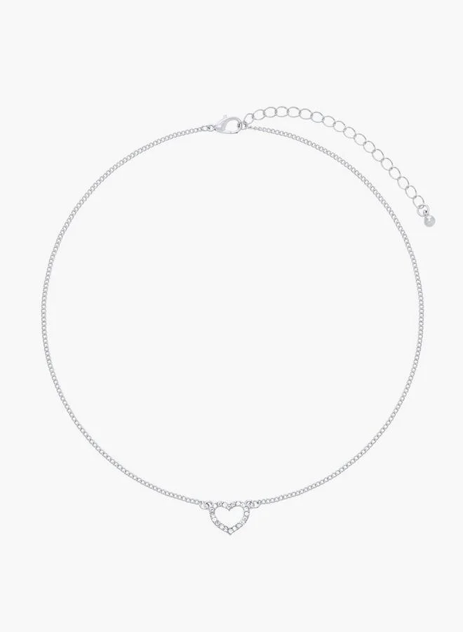 فلورا بيلا من شو إكسبرس Heart Embellished Pendant Necklace With Earrings And Ring